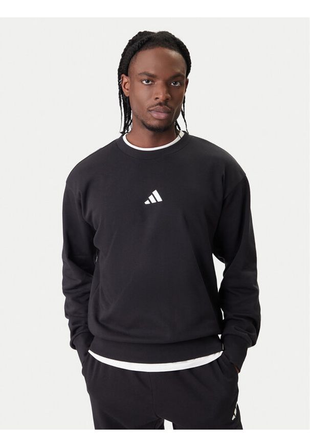 Adidas - adidas Bluza Essentials Feel Cozy JE3837 Czarny Regular Fit. Kolor: czarny. Materiał: syntetyk, bawełna