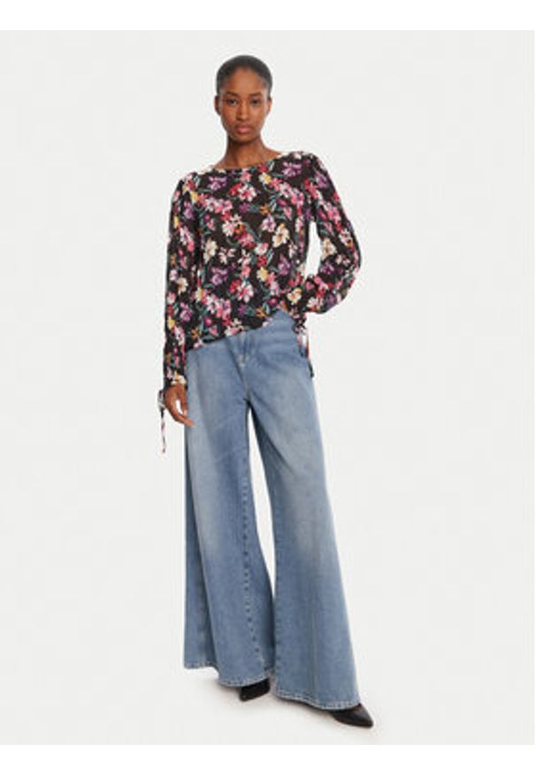 Desigual Bluzka Flori 25WWBW03 Czarny Regular Fit. Kolor: czarny. Materiał: syntetyk