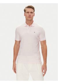 TOMMY HILFIGER - Tommy Hilfiger Polo MW0MW39994 Różowy Regular Fit. Typ kołnierza: polo. Kolor: różowy. Materiał: bawełna