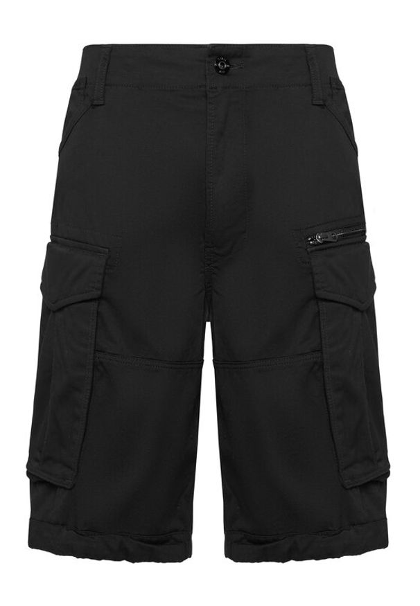 G-Star RAW - G-Star Raw Szorty materiałowe Rovic Zip D08566-5126-990 Czarny Relaxed Fit. Kolor: czarny. Materiał: bawełna