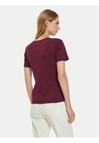 TOMMY HILFIGER - Tommy Hilfiger T-Shirt New CodyWW0WW40584 Bordowy Slim Fit. Kolor: czerwony. Materiał: bawełna #3