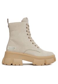 Steve Madden Trapery Tanker Bootie SM11001261 SM11001261-846 Beżowy. Kolor: beżowy. Materiał: skóra, zamsz