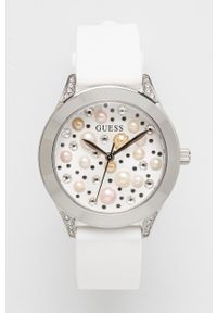 Guess zegarek GW0381L1 damski kolor biały. Kolor: biały. Materiał: materiał, tworzywo sztuczne