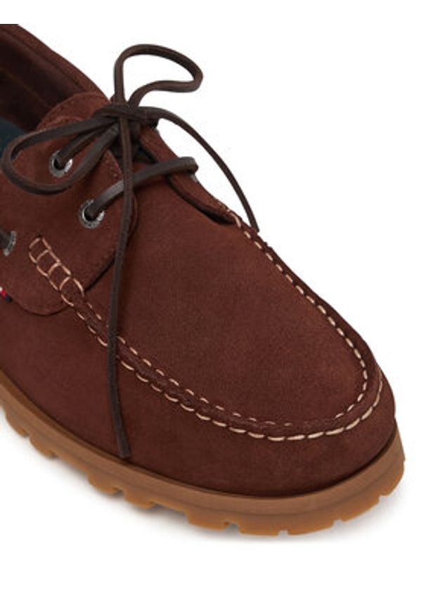 TOMMY HILFIGER - Tommy Hilfiger Mokasyny Light Sde FM0FM05747 Brązowy. Kolor: brązowy. Materiał: zamsz, skóra