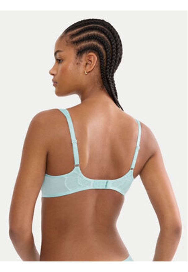 Triumph Biustonosz z fiszbiną Palina Moonlight Kiss 10224803 Turkusowy. Kolor: turkusowy. Materiał: syntetyk