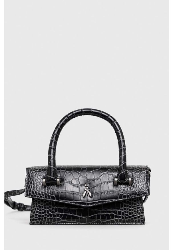 Patrizia Pepe torebka skórzana kolor czarny. Kolor: czarny. Materiał: skórzane