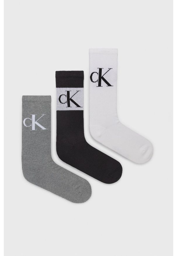 Calvin Klein skarpetki (3-pack) męskie kolor czarny. Kolor: czarny