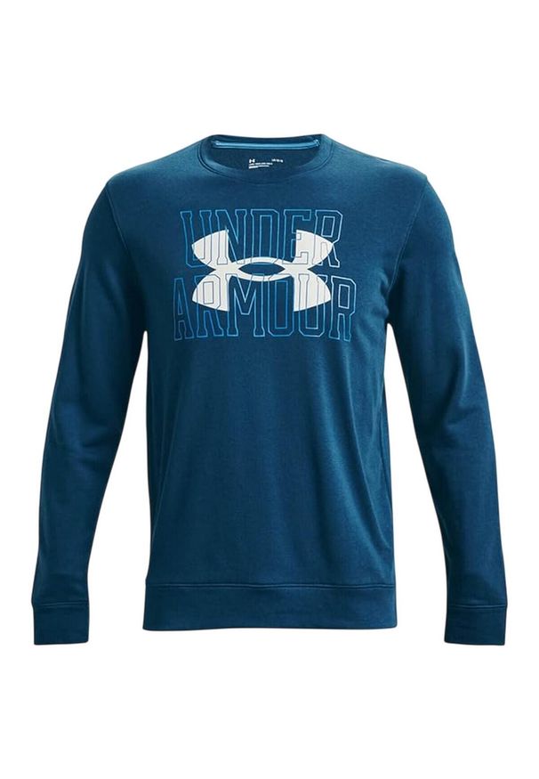 Under Armour - Męska Bluza Z Logo Rival Frotte. Kolor: niebieski
