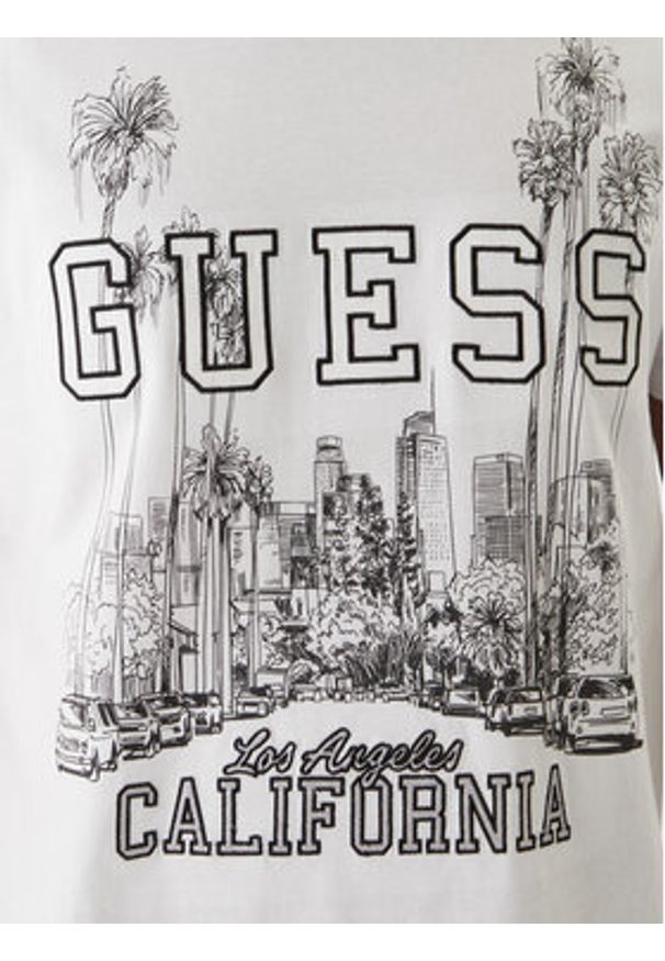 Guess T-Shirt M6RI01 I3Z14 Biały Regular Fit. Kolor: biały. Materiał: bawełna