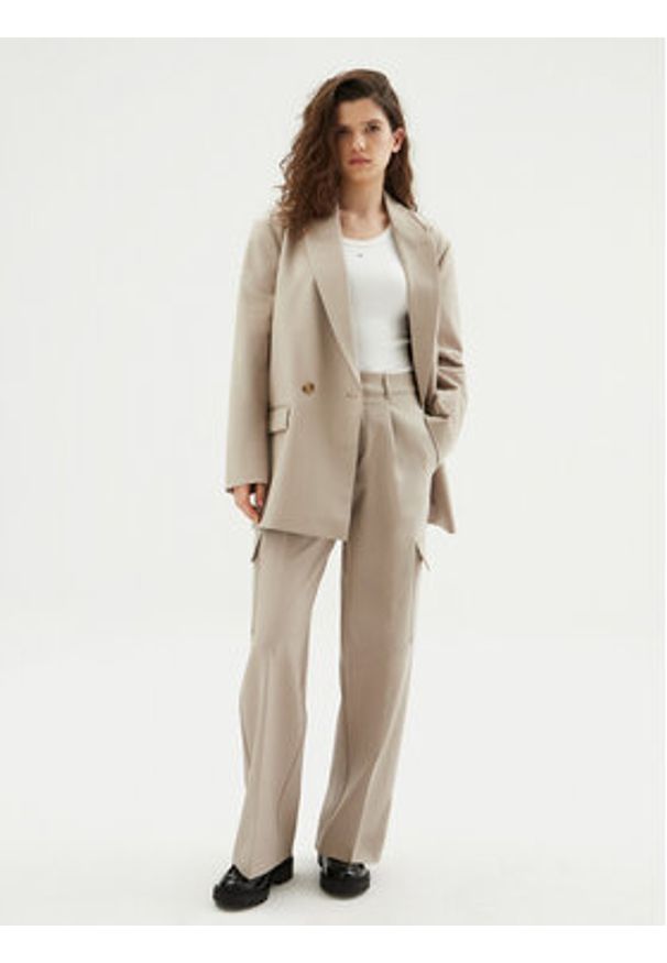 Calvin Klein Jeans Spodnie palazzo J20J224848 Szary Relaxed Fit. Kolor: szary. Materiał: syntetyk