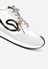 Born2be - Czarne Sneakersy z Geometrycznym Wzorem Prisnore. Okazja: na co dzień. Kolor: czarny. Materiał: jeans. Wzór: geometria #9