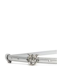 Pinko - PINKO Pasek Damski Love Berry H1 Belt AI 25-26 PLT01 102148 A0F1 Srebrny. Kolor: srebrny. Materiał: skóra