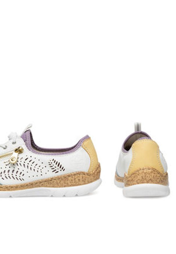 Rieker Sneakersy N42K6-80 Biały. Kolor: biały. Materiał: materiał
