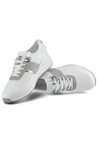 Big-Star - Białe Sneakersy Big Star Damskie Półbuty Lekkie. Kolor: biały. Materiał: skóra ekologiczna, materiał. Szerokość cholewki: normalna #5