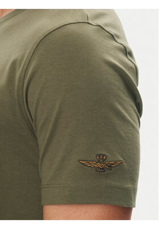 Aeronautica Militare T-Shirt 251TS2414J641 Khaki Regular Fit. Kolor: brązowy. Materiał: bawełna
