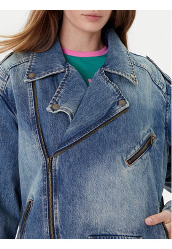 Guess Kurtka jeansowa W5YN70 D4XYZ Niebieski Regular Fit. Kolor: niebieski. Materiał: bawełna