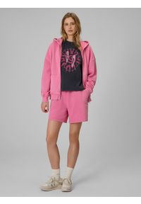 4f - 4F T-shirt loose z nadrukiem damski - czarny XS. Okazja: na co dzień, na plażę. Kolor: czarny. Materiał: materiał, bawełna, dzianina. Wzór: nadruk. Sezon: lato. Styl: wakacyjny, casual, klasyczny, sportowy #2