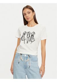 Vero Moda T-Shirt Romy 10320297 Biały Regular Fit. Kolor: biały. Materiał: bawełna