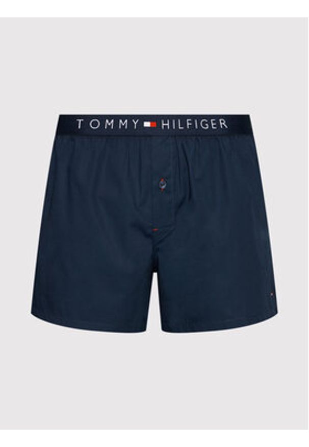 TOMMY HILFIGER - Tommy Hilfiger Bokserki Cotton Woven Boxer Icon 1U87905489 Granatowy. Kolor: niebieski. Materiał: bawełna