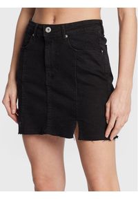 Brave Soul Spódnica jeansowa LSKD-494DRIES Czarny Regular Fit. Kolor: czarny. Materiał: bawełna