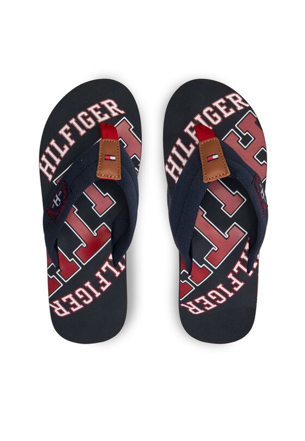 TOMMY HILFIGER - Tommy Hilfiger Japonki Essential Th Beach Sandal FM0FM01369 Granatowy. Kolor: niebieski. Materiał: materiał