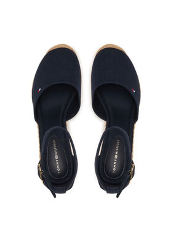 TOMMY HILFIGER - Tommy Hilfiger Espadryle Wedge FW0FW09225 Granatowy. Kolor: niebieski. Materiał: materiał