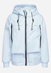 Born2be - Jasnoniebieska Kurtka Wiatrówka z Kieszeniami i Ściągaczami Braliana. Okazja: na spacer. Kolor: niebieski. Materiał: jeans. Styl: elegancki, sportowy #9