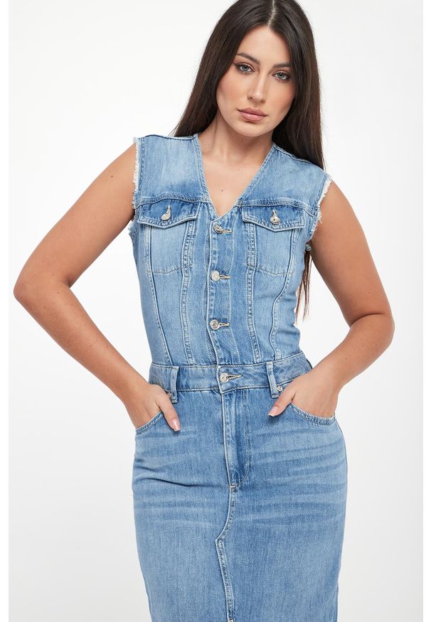 Liu Jo - Sukienka jeansowa midi LIU JO. Materiał: jeans. Długość: midi