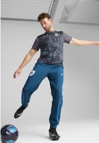 Puma - Męska koszulka przedmeczowa Olympique de Marseille PUMA. Kolor: wielokolorowy, beżowy, szary