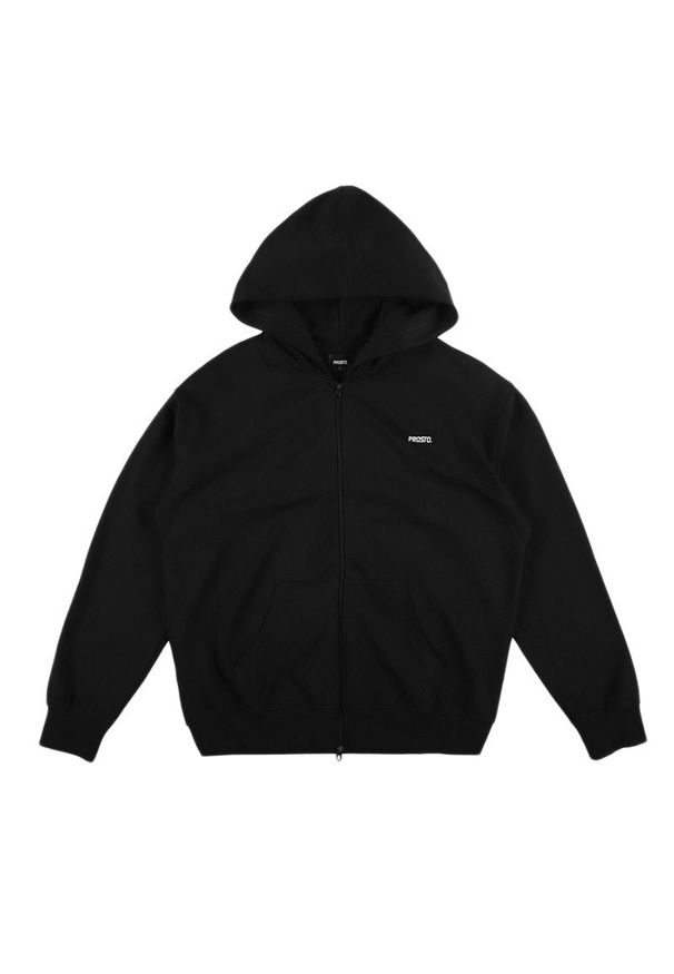 Bluza męska Prosto Brons KL251MSWE2031 - czarna. Okazja: na spacer, na co dzień. Typ kołnierza: kaptur. Kolor: czarny. Materiał: dresówka, materiał, bawełna. Wzór: aplikacja. Styl: casual, klasyczny. Sport: turystyka piesza