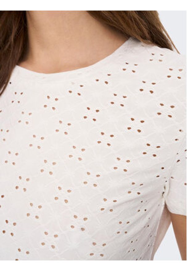 JDY T-Shirt 15158450 Biały Regular Fit. Kolor: biały. Materiał: syntetyk