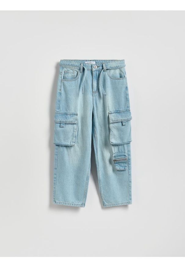 Reserved - Jeansy baggy - niebieski. Kolor: niebieski