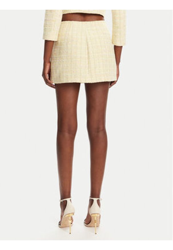 Elisabetta Franchi Spódnica mini GO-116-52E2-V420 Żółty Regular Fit. Kolor: żółty. Materiał: bawełna