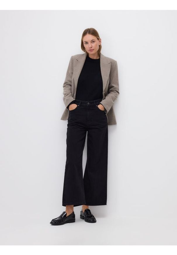 Reserved - Jeansy culotte - czarny. Kolor: czarny