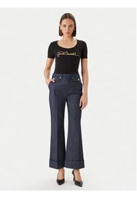 Just Cavalli T-Shirt 80PAHT02 CJ502 Czarny Slim Fit. Kolor: czarny. Materiał: bawełna #2