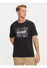 Hugo T-Shirt 50523999 Czarny Regular Fit. Kolor: czarny. Materiał: bawełna