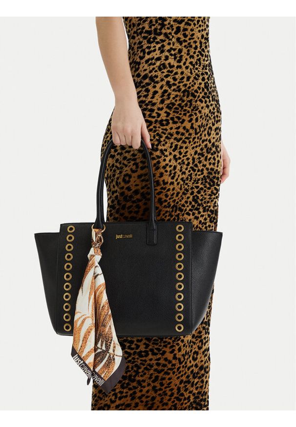 Just Cavalli Torebka 80RA4BF3 ZSB81 Czarny. Kolor: czarny. Materiał: skórzane