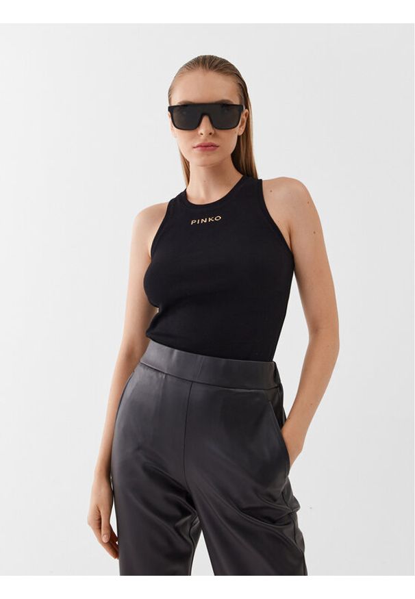 Pinko Top 100822 A15E Czarny Regular Fit. Kolor: czarny. Materiał: bawełna