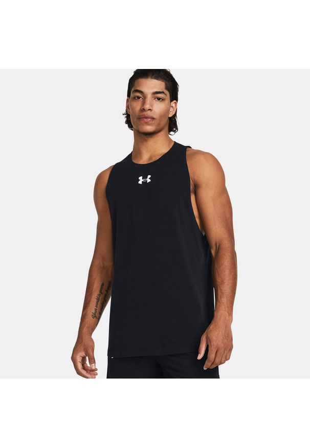 Koszulka koszykarska męska Under Armour Baseline Cotton. Kolor: czarny. Styl: sportowy