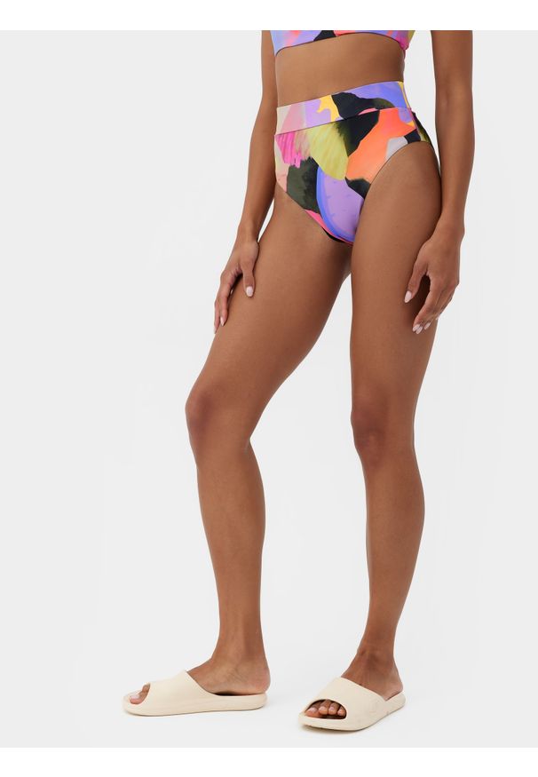 4f - 4F Dół od bikini z materiałów z recyklingu damski XS. Kolor: wielokolorowy. Materiał: materiał