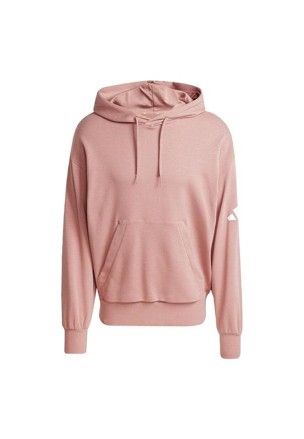 Adidas - Bluza z kapturem Essentials Loose-Fit 3 Bar Logo French Terry. Typ kołnierza: kaptur. Kolor: różowy, biały, wielokolorowy. Materiał: materiał. Sport: fitness