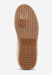 Born2be - Beżowo-Brązowe Sneakersy na Kauczukowej Podeszwie z Geometrycznym Wzorem Sewtila. Okazja: na co dzień. Kolor: beżowy. Materiał: kauczuk. Wzór: geometria #9