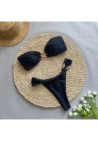 Intica - Dwuczęściowy strój kąpielowy bez ramiączek na plażę i basen Lauran. Kolor: czarny. Materiał: materiał #1