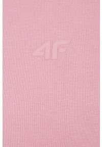 4f - 4F bluza damska kolor różowy z kapturem gładka. Okazja: na co dzień. Typ kołnierza: kaptur. Kolor: różowy. Materiał: materiał, dzianina. Wzór: gładki. Styl: casual #5