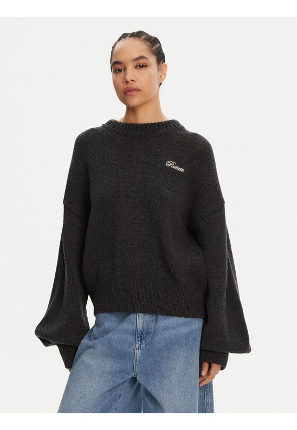 ROTATE Sweter 1133771745 Szary Oversize. Kolor: szary. Materiał: wełna, syntetyk