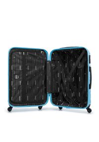 Wittchen - Średnia walizka z ABS-u z żebrowaniem niebieska. Kolor: niebieski. Materiał: guma #4