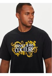 Versace Jeans Couture T-Shirt 77GAHE05 CJ00E Czarny Regular Fit. Kolor: czarny. Materiał: bawełna #3