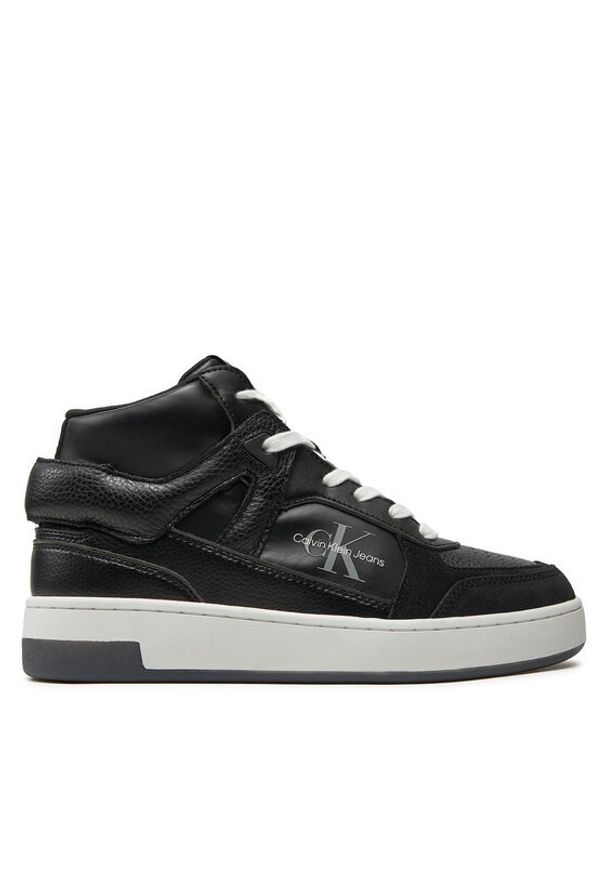 Calvin Klein Jeans Sneakersy Basket Cupsole High Mix Ml Mtr YW0YW01489 Czarny. Kolor: czarny. Materiał: skóra