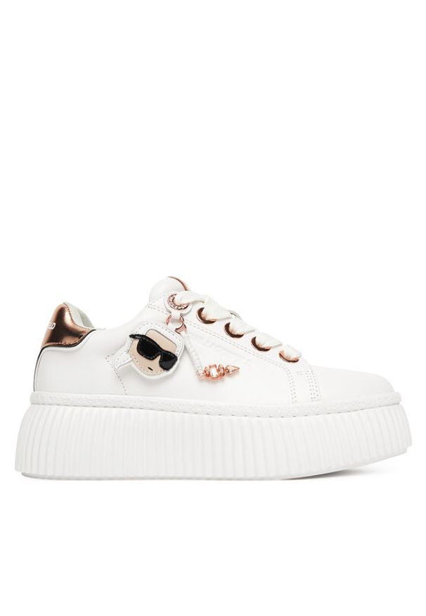 Karl Lagerfeld - KARL LAGERFELD Sneakersy KL42376T Biały. Kolor: biały. Materiał: skóra