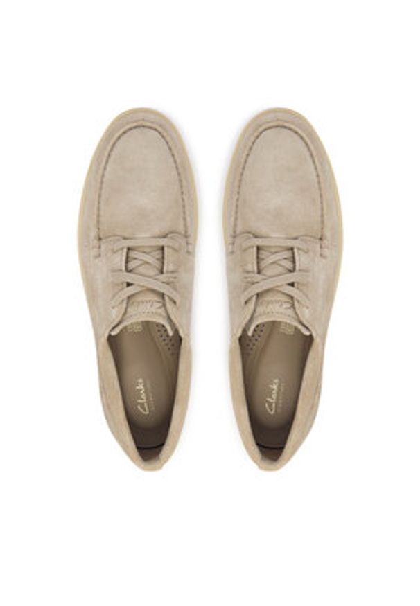 Clarks Półbuty Lockford Boat 26186610 Szary. Kolor: szary. Materiał: zamsz, skóra